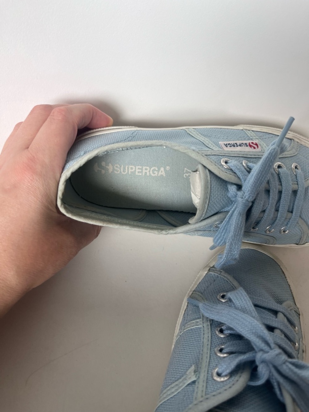 Superga Sky Blue Classic Canvas Sneaker Women’s Size 37 - Picture 5 of 9